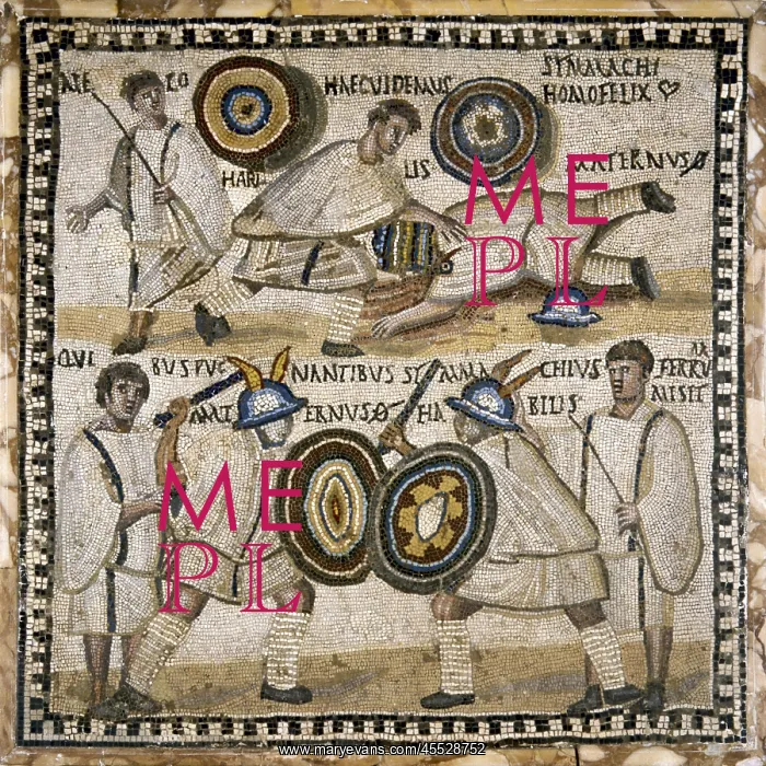 : Amphitheatre scene. Gladiators (4th c.). Roman : Amphitheatre scene. Gladiators (4th c.). Roman