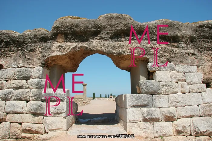 : Ampurias. Wall. 1st century B.C.. Door. Catalonia. Spain : Ampurias. Wall. 1st century B.C.. Door. Catalonia. Spain