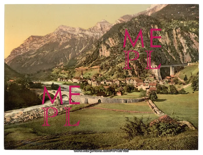 : Amsteg, general view, St. Gotthard Railway, Switzerland : Amsteg, general view, St. Gotthard Railway, Switzerland