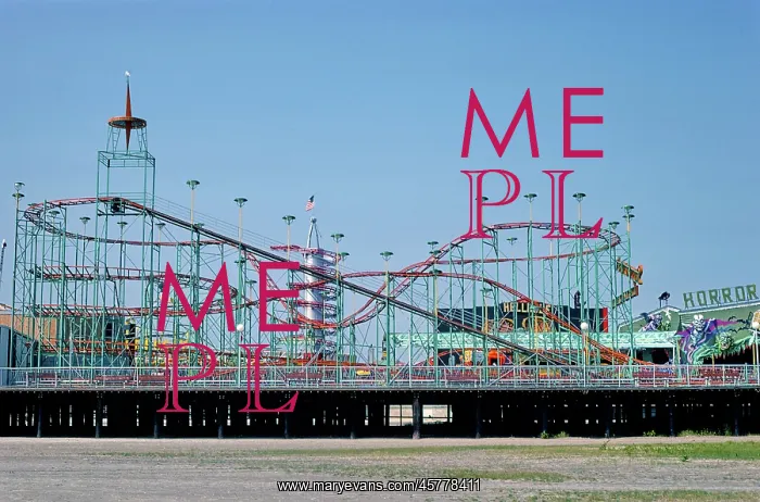 : Amusement park, roller coaster, summer, pier : Amusement park, roller coaster, summer, pier
