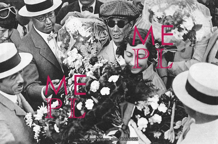 : Amy Johnson with flowers : Amy Johnson with flowers
