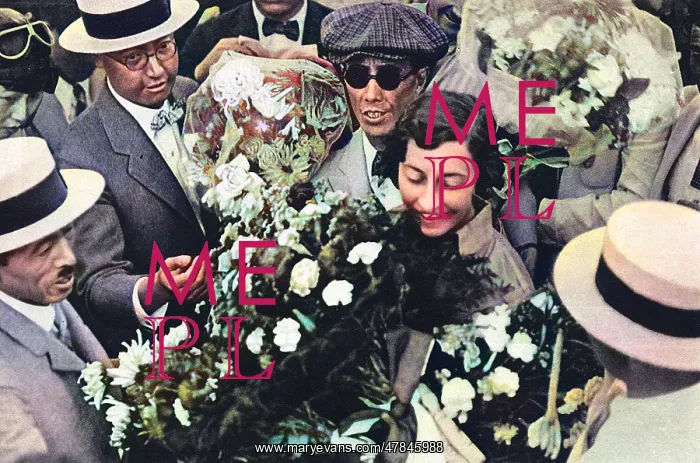 : Amy Johnson with flowers : Amy Johnson with flowers