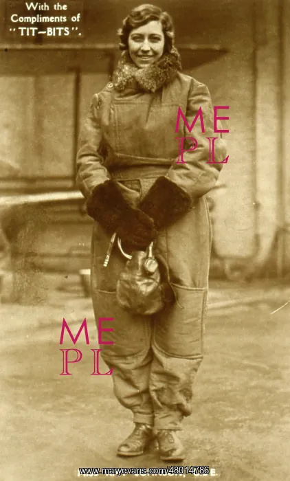 : Amy Johnson in her flying gear : Amy Johnson in her flying gear