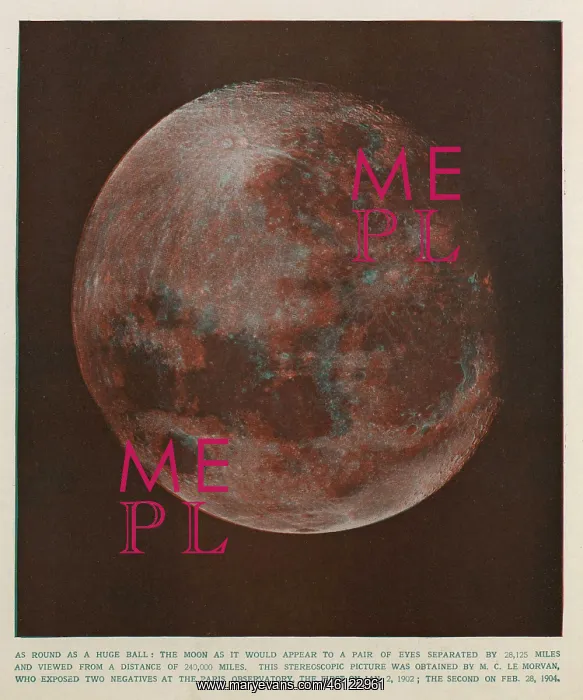 : An anaglyph or 3D image of the moon : An anaglyph or 3D image of the moon