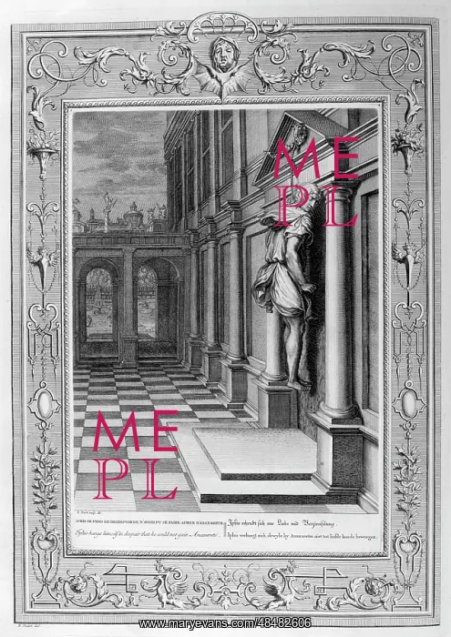 : Anaxarete turned to stone. Temple of the muses : Anaxarete turned to stone. Temple of the muses