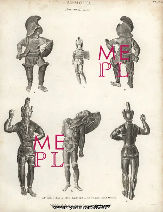 : Ancient bronzes of warriors in armor : Ancient bronzes of warriors in armor