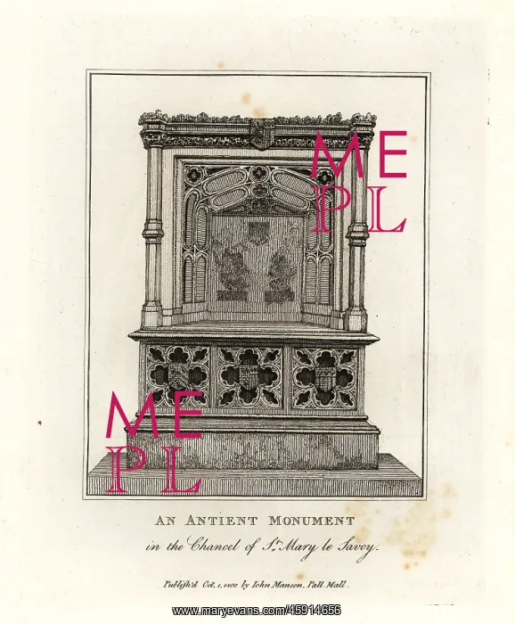 : Ancient monument in the chancel of St. Mary le Savoy : Ancient monument in the chancel of St. Mary le Savoy