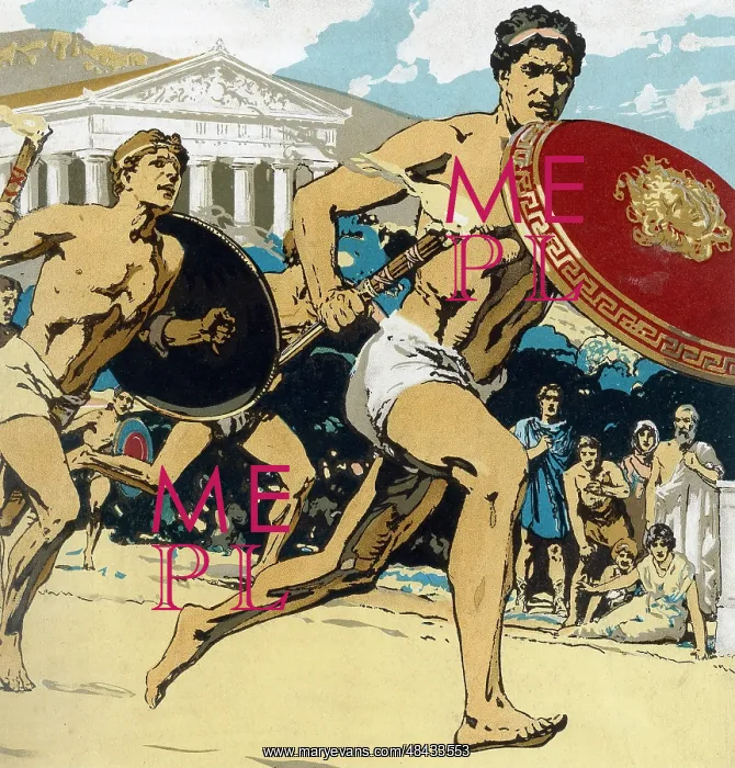: Ancient Olympic Games: the relay race. Runners : Ancient Olympic Games: the relay race. Runners
