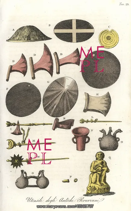 : Ancient Peruvian utensils and tools : Ancient Peruvian utensils and tools