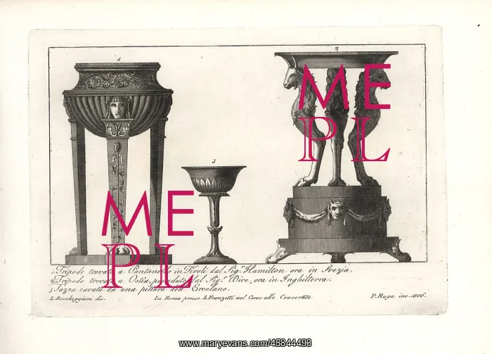 : Ancient Roman tripods and cup : Ancient Roman tripods and cup