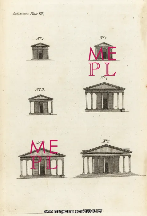 : Ancient temples with different types of porticos : Ancient temples with different types of porticos