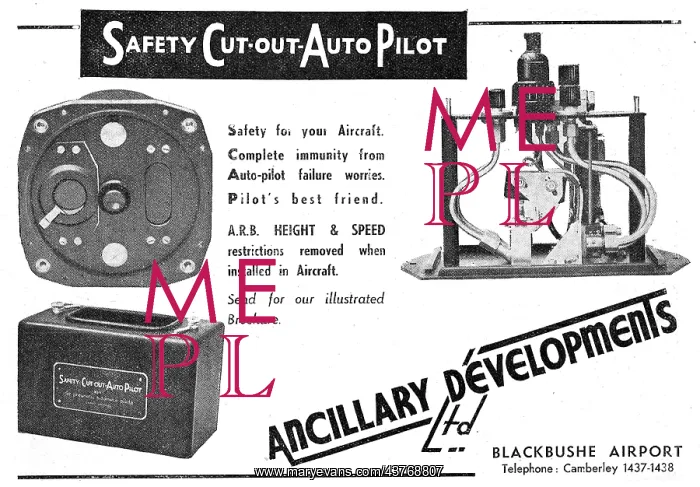 : Ancillary Developments. Blackbushe. Safety Cut Out Autopilot : Ancillary Developments. Blackbushe. Safety Cut Out Autopilot