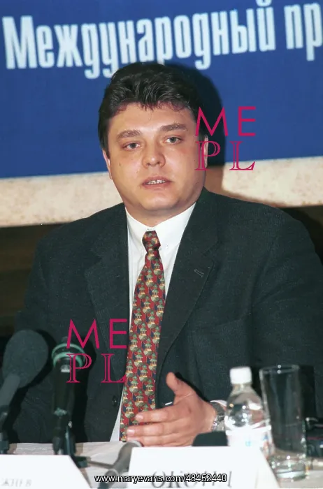 : Andrei Brezhnev at press conference in Radisson : Andrei Brezhnev at press conference in Radisson