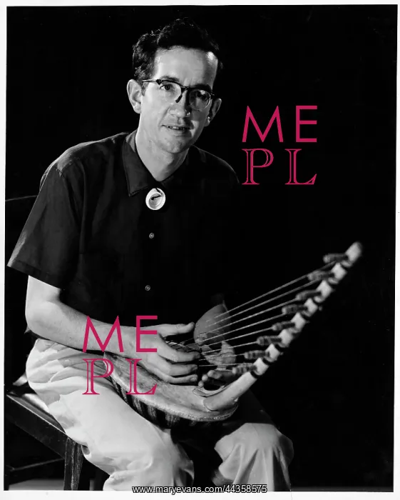 : Andrew Tracey with an African harp, which he plays : Andrew Tracey with an African harp, which he plays