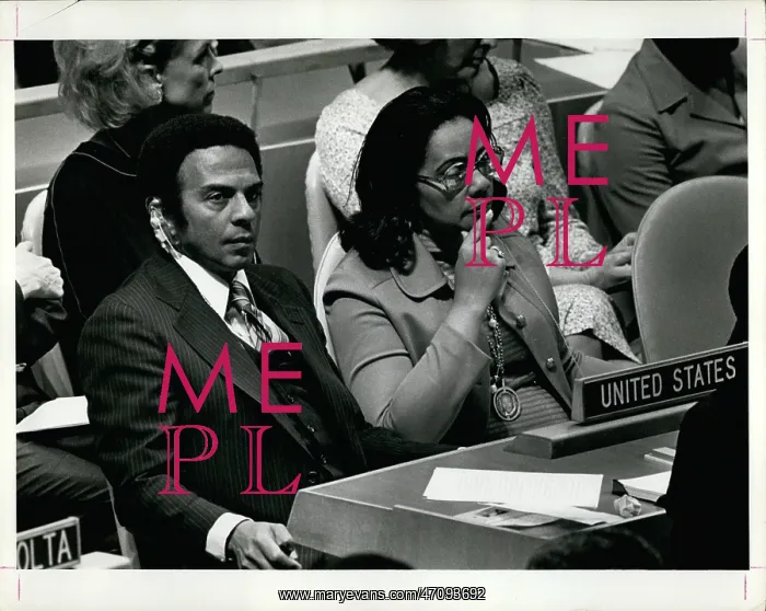 : Andrew Young and Coretta King, UN General Assembly : Andrew Young and Coretta King, UN General Assembly