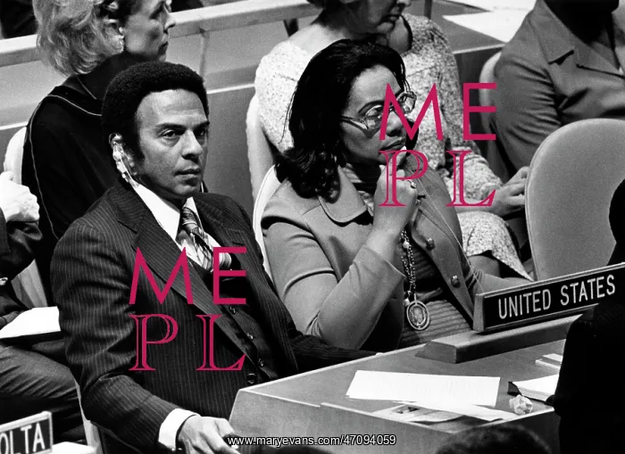 : Andrew Young and Coretta King, UN General Assembly : Andrew Young and Coretta King, UN General Assembly