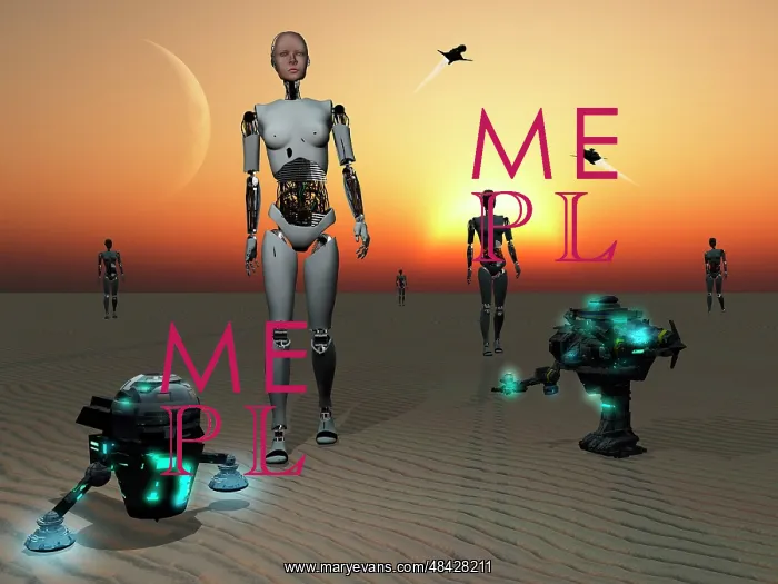 : Androids and robots explore an alien world : Androids and robots explore an alien world