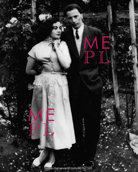 : Andrzej Panufnik, Polish composer, and wife Scarlett, London : Andrzej Panufnik, Polish composer, and wife Scarlett, London