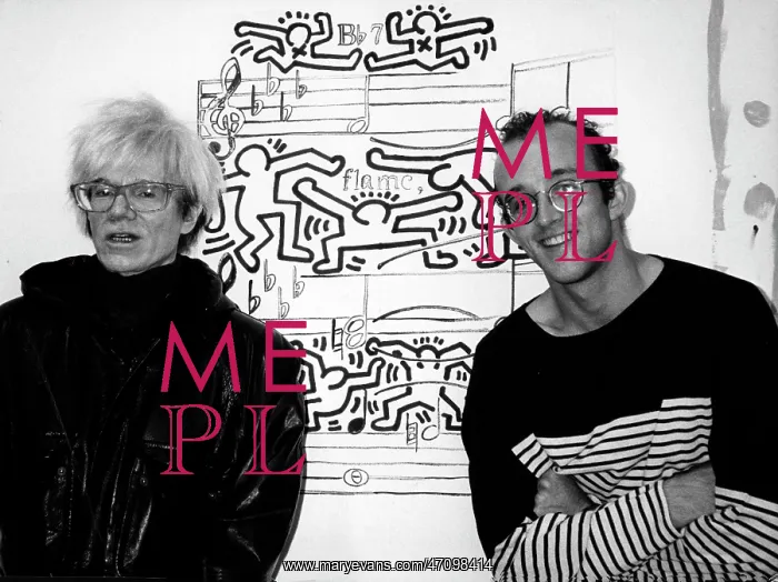 : Andy Warhol and Keith Haring with Montreux poster : Andy Warhol and Keith Haring with Montreux poster