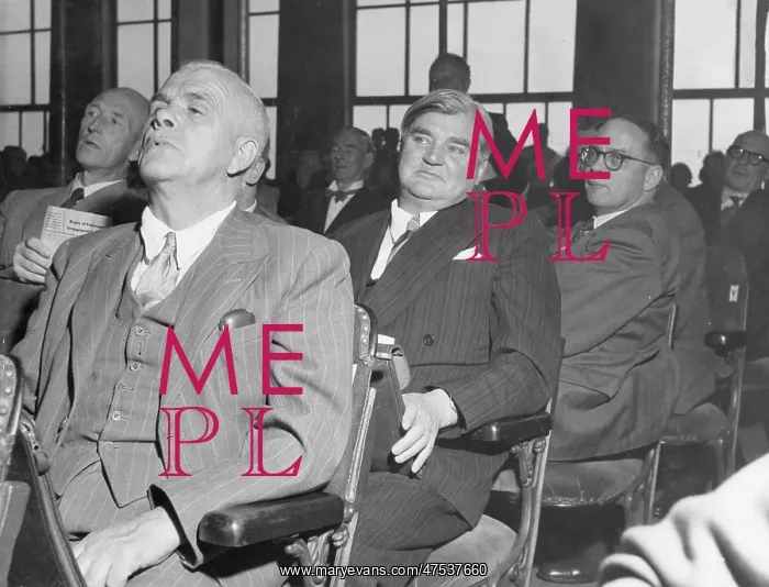 : Aneurin Bevan, sitting in an audience : Aneurin Bevan, sitting in an audience