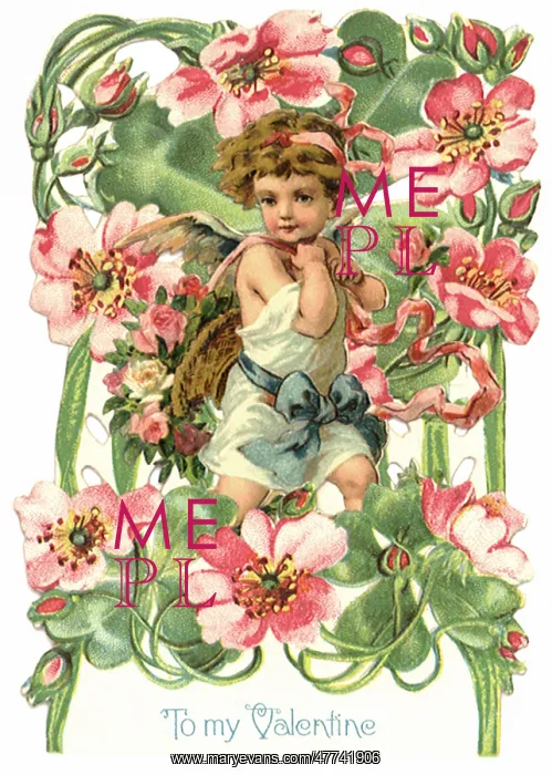  : Angel Boy amonst Flowers Valentine