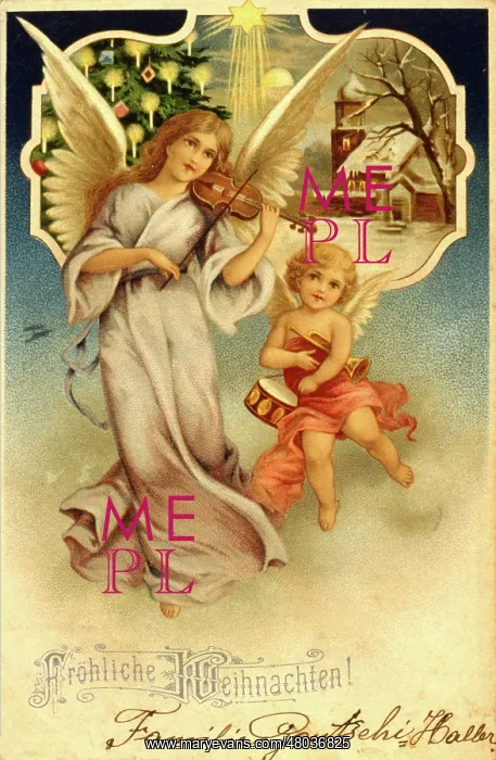  : Angel and cherub on a Christmas card