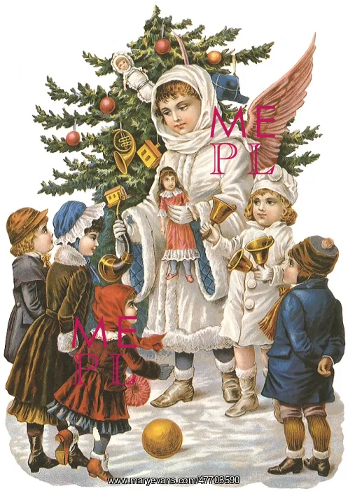  : Angel with Children and Christmas Tree