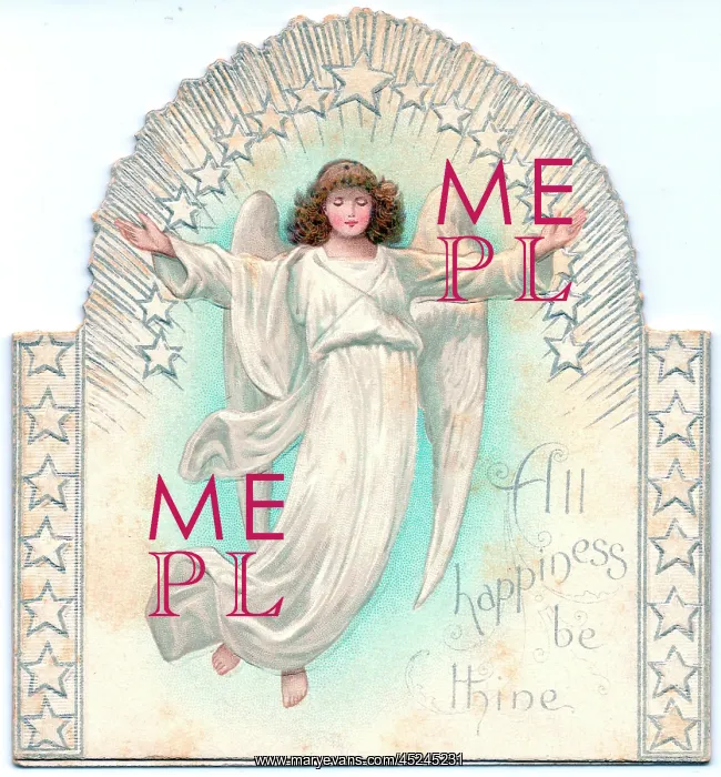 : Angel on a Christmas card : Angel on a Christmas card