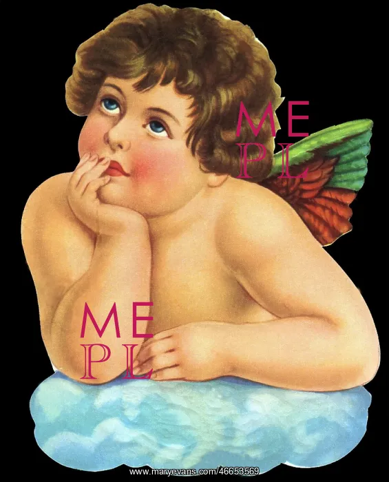: Angel on a cloud, after Raphael : Angel on a cloud, after Raphael