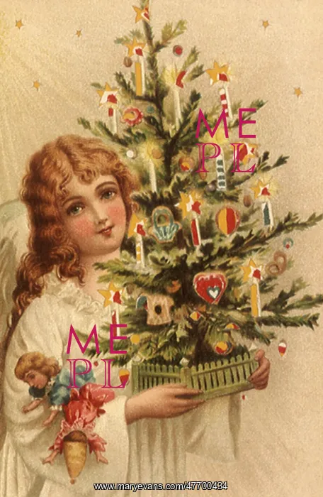  : Angel Holding Christmas Tree