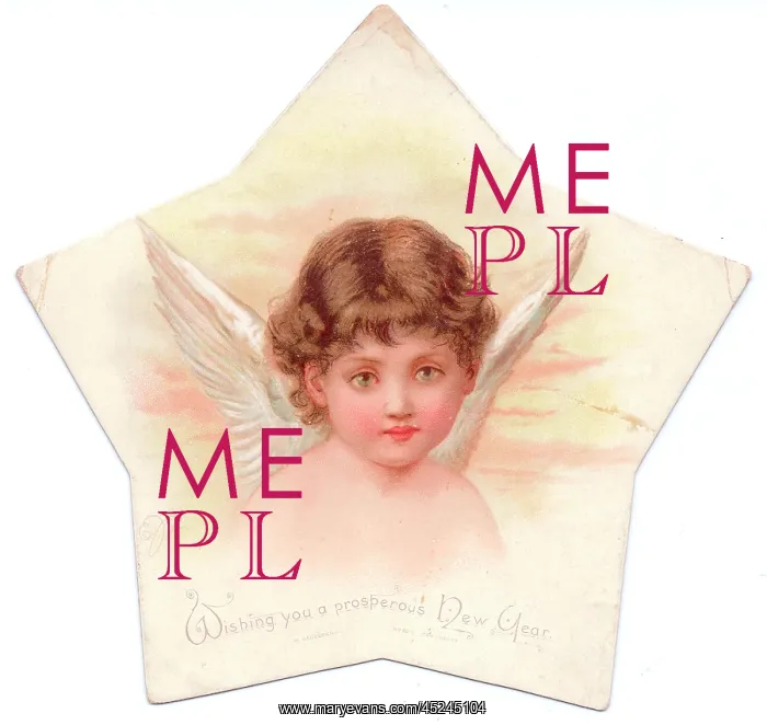 : Angel on a New Year card : Angel on a New Year card