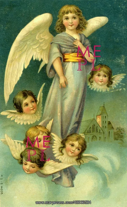  : Angel and putti on a cloud