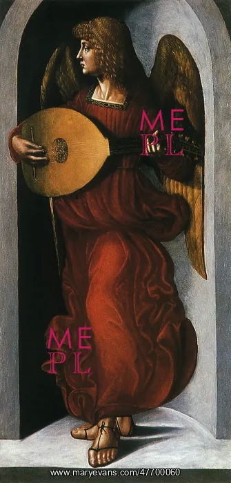 : Angel in Red with a Lute : Angel in Red with a Lute