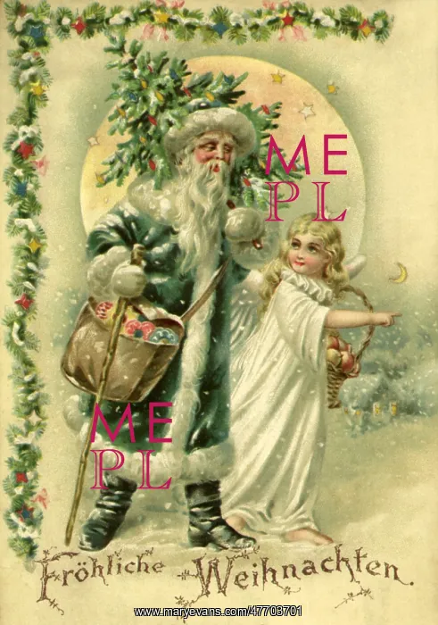  : Angel and Santa with Tree