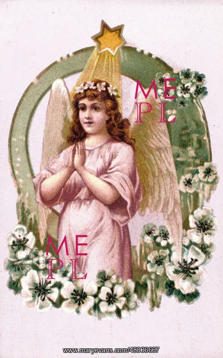  : Angel with star of Bethlehem and flowers
