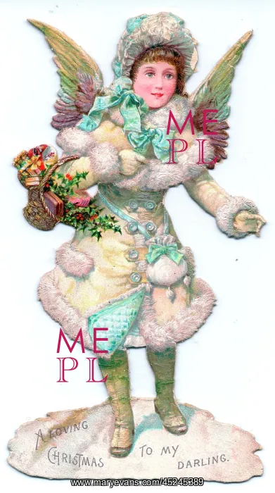 : Angel on a Victorian Christmas scrap : Angel on a Victorian Christmas scrap