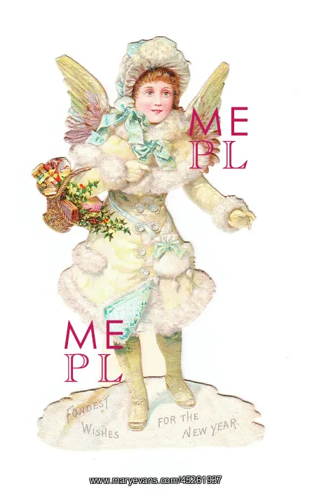 : Angel on a Victorian New Year scrap : Angel on a Victorian New Year scrap