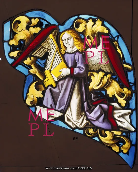 : Angels. religious art, angels, angel making music with portative organ : Angels. religious art, angels, angel making music with portative organ