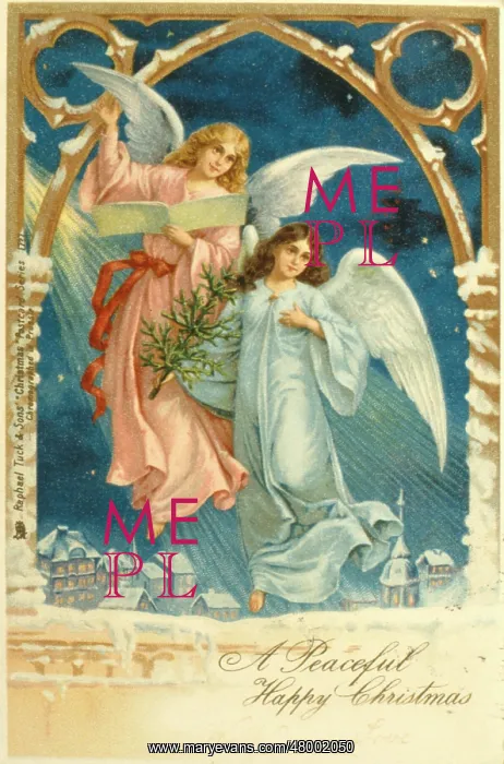  : Two angels on a Christmas Card