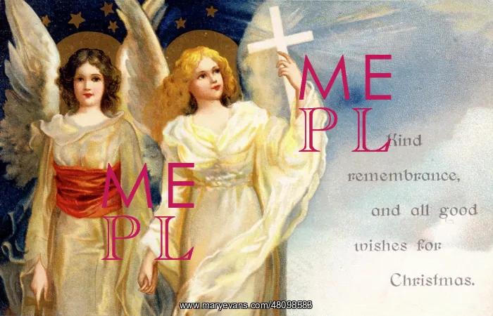  : Two angels on a Christmas card