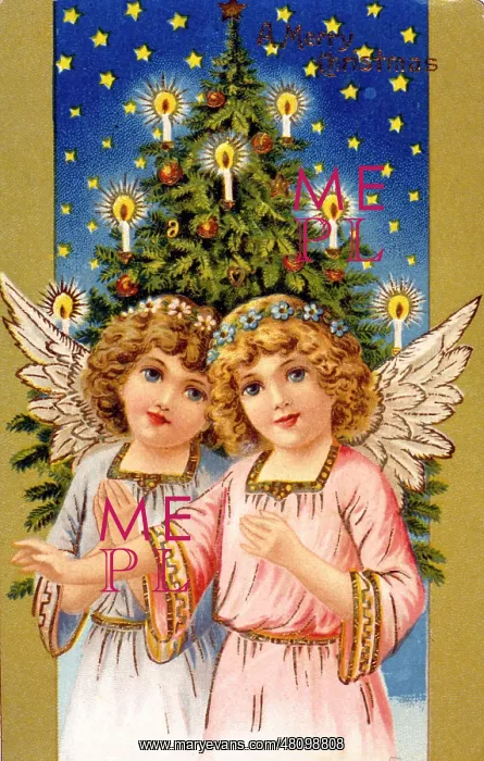  : Two angels and a Christmas tree