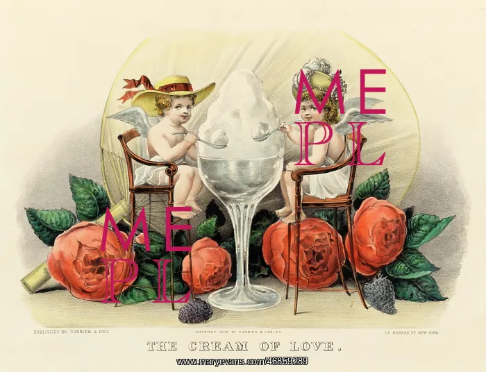  : Angels eating a glass of cream