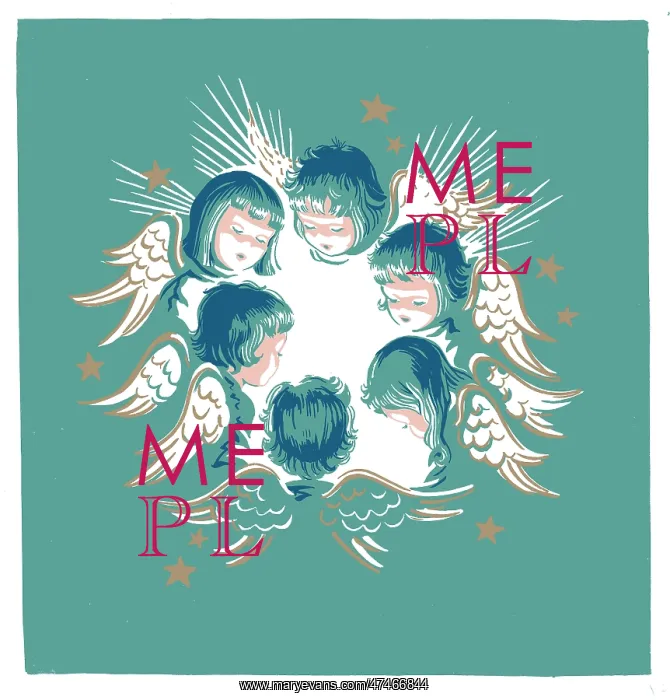 : Six Angels ? heads of six angels in a circle : Six Angels ? heads of six angels in a circle
