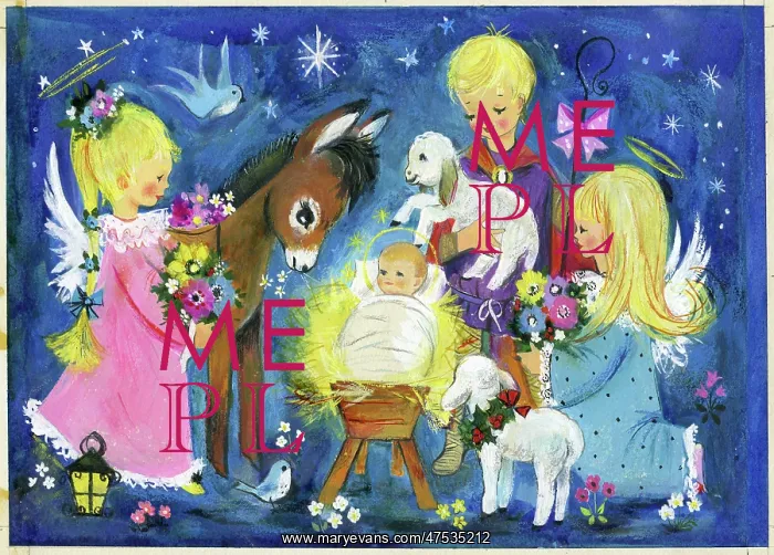 : Angels and Shepherd boy round crib : Angels and Shepherd boy round crib