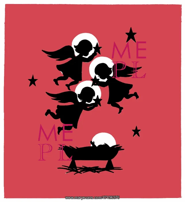 : Angels with stars over the sleeping Holy Child : Angels with stars over the sleeping Holy Child