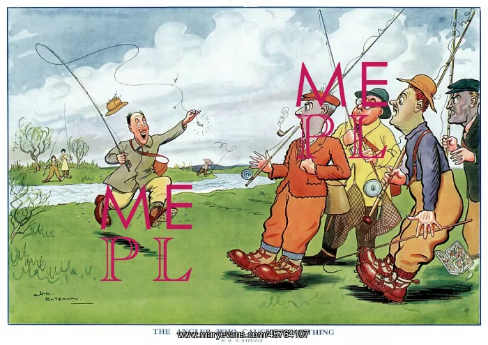 : The Angler Who Caught Something by H. M. Bateman : The Angler Who Caught Something by H. M. Bateman