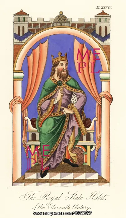 : Anglo-Norman king with crown, 11th century : Anglo-Norman king with crown, 11th century