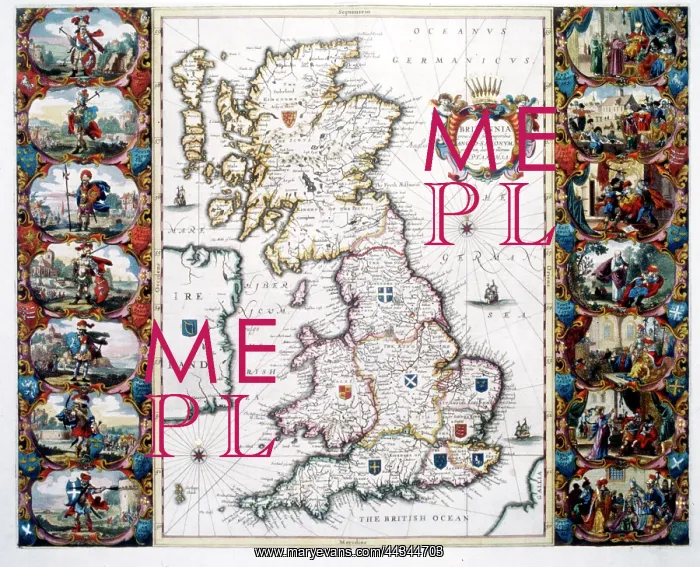 : Anglo-Saxon Heptarchy Map of the Kingdoms of England : Anglo-Saxon Heptarchy Map of the Kingdoms of England