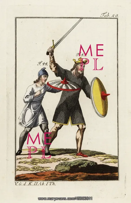 : Anglo Saxon king and equerry in battle : Anglo Saxon king and equerry in battle