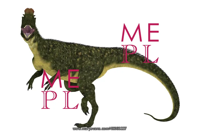 : An angry Cryolophosaurus dinosaur, side view on : An angry Cryolophosaurus dinosaur, side view on